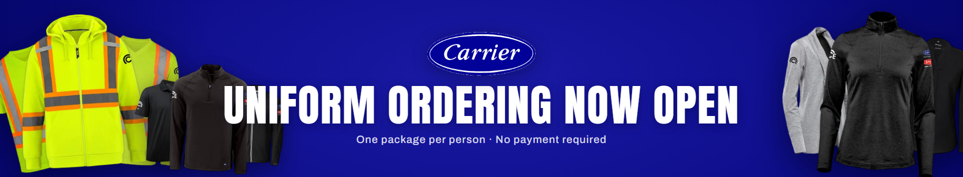 Carrier Uniforms — uniform ordering now open